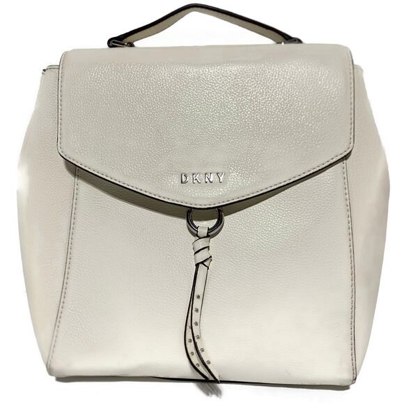 DKNY Women\'s White Leather Backpack Purse Bag 11x10x4 New York main image 6